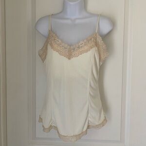 Vintage Victoria’s Secret Ivory Camisole size M Lace Trim Y2K Romantic Fairy
